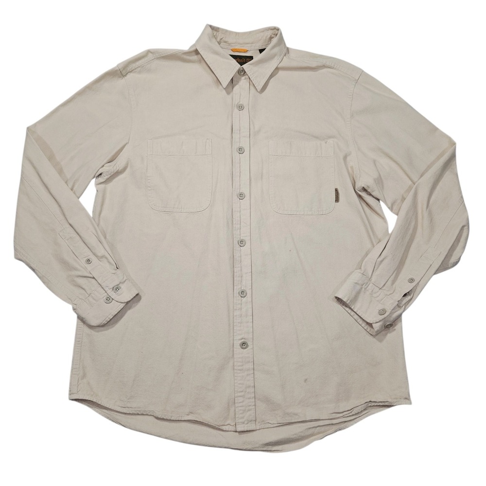 Timberland VTG 2005 Workwear Button Down Shirt Tan Sz XL